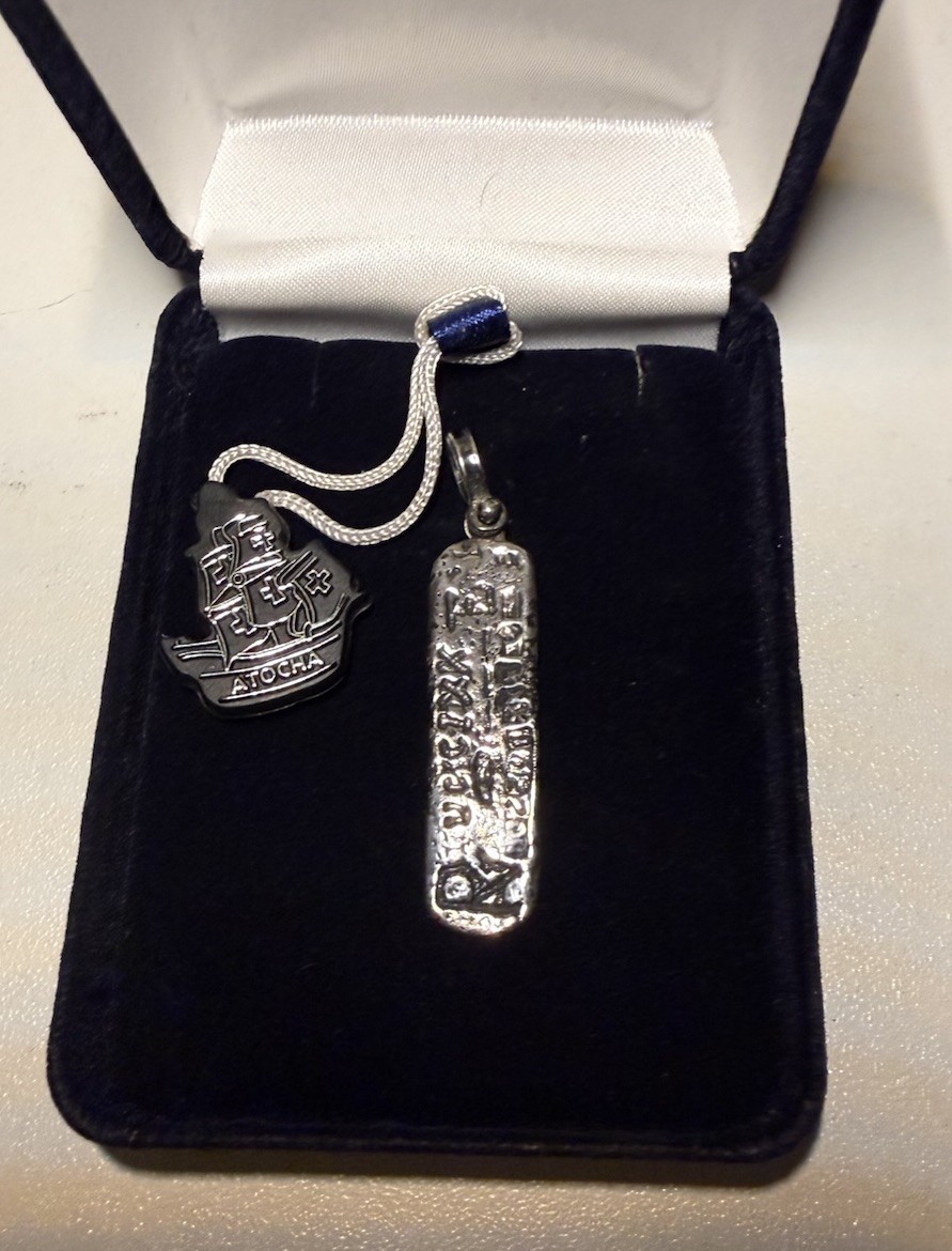 ATC 1622 Sterling Silver ATOCHA Bar Pendant & Box 5.4g Shipwreck (AN626-13) S
