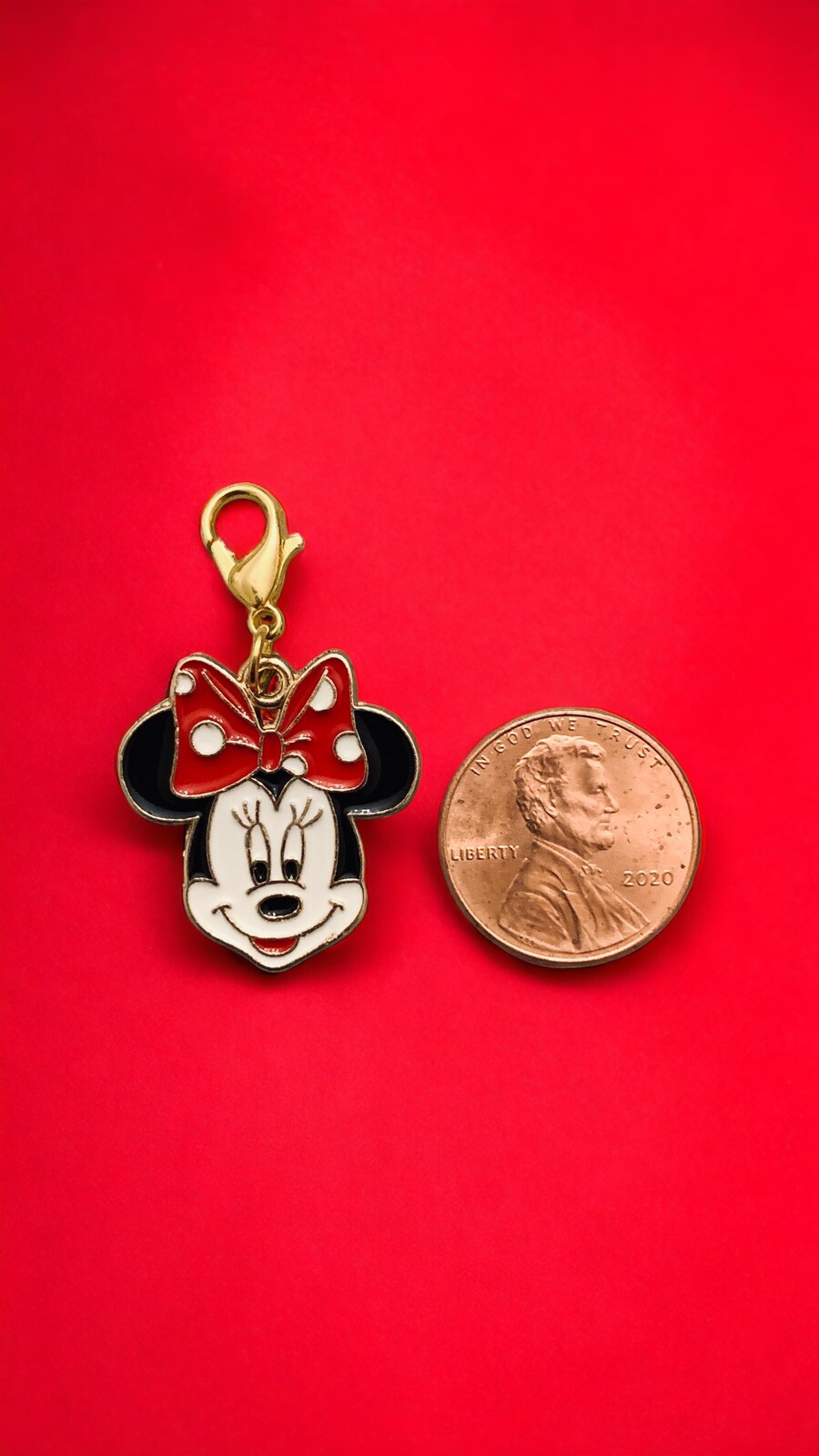 DISNEY MINNIE MOUSE Lobster Clip-on Charm, Stitch Marker, Jewelry, Zipper Pull
