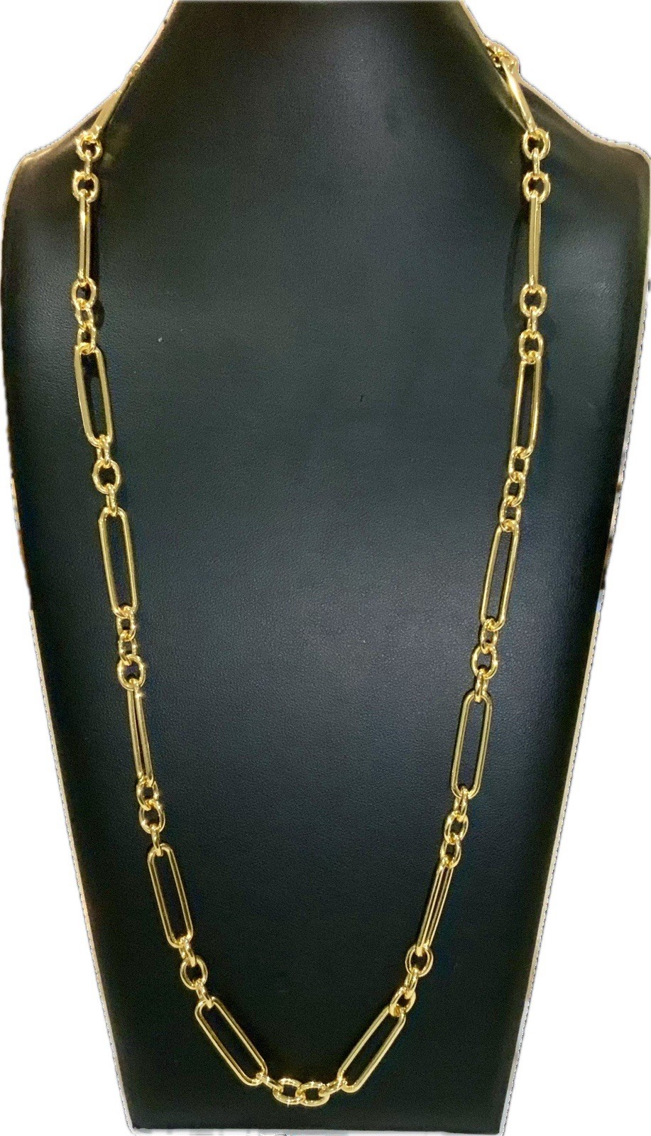 Ann Taylor Designer Gold Tone Paper Clip Chain Necklace New With Tags 30 Inches