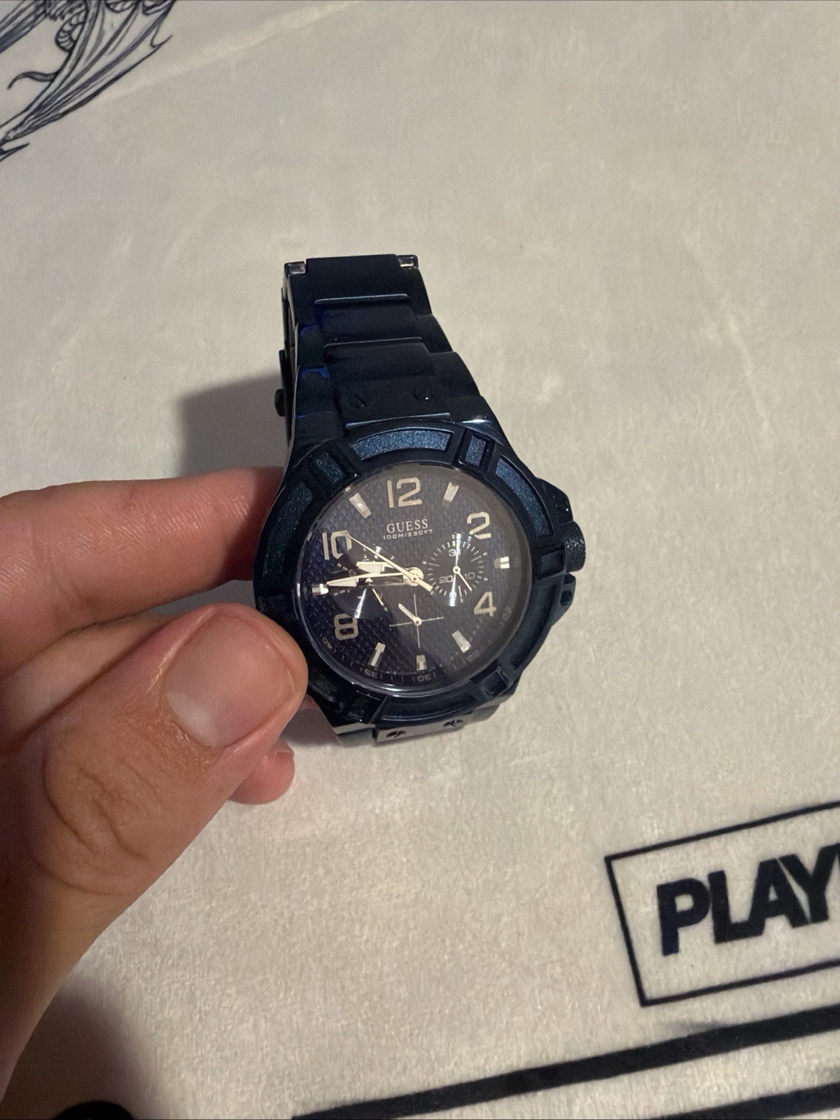 GUESS Men’s U0218G4 Rigor Iconic Blue Waterpro Multi-Function Watch