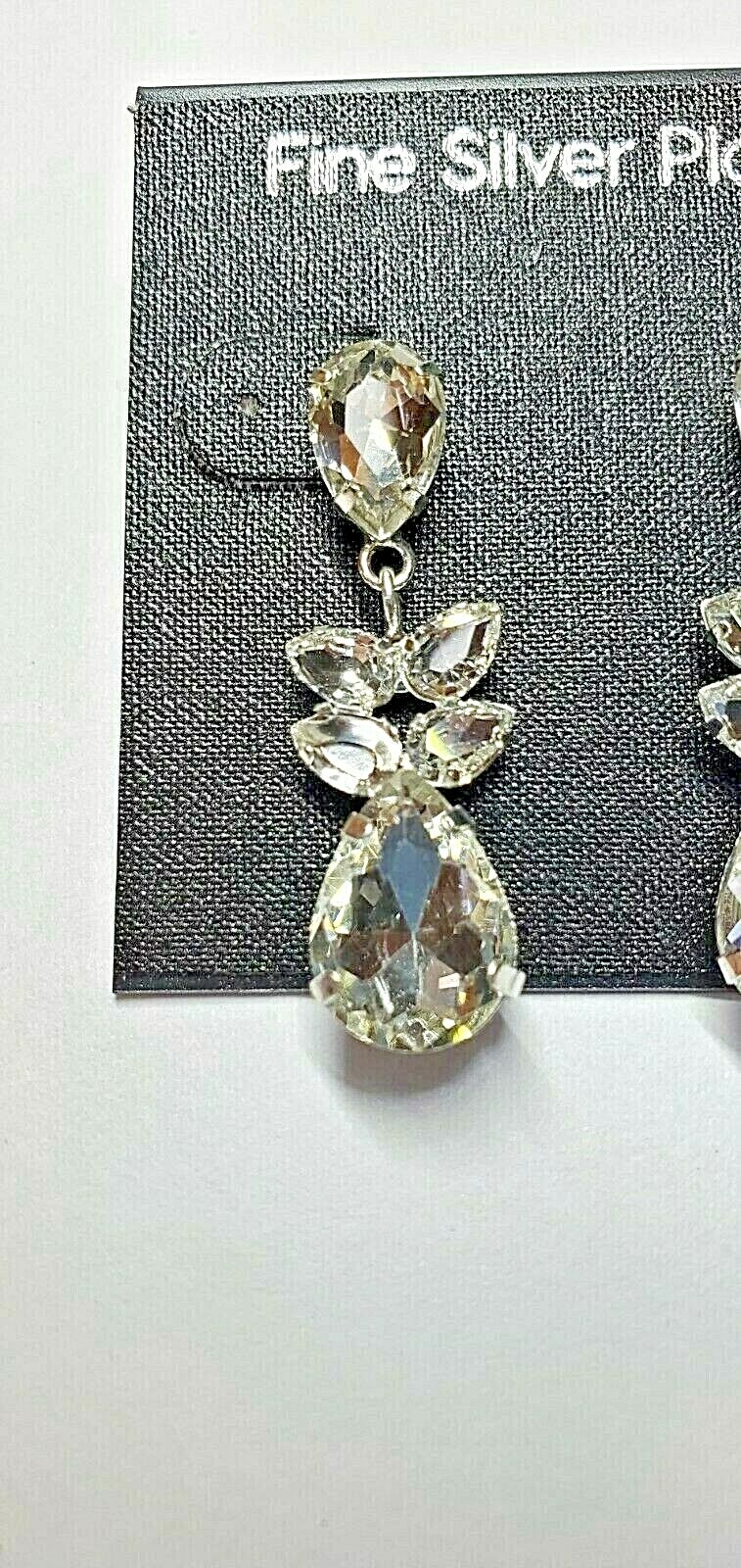 Silver Plated Special Occasion Earrings Cubic Zirconia’s Pineapple Shaped #78