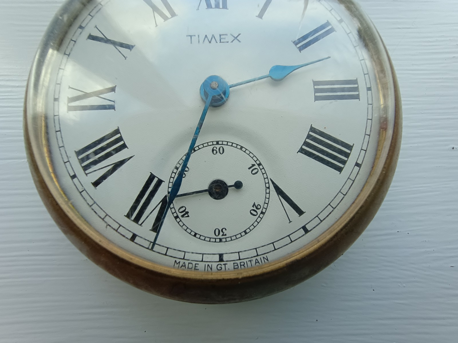 Mid 20th Century – TIMEX POCKET WATCH with BRASS CASE – WORKING ORDER