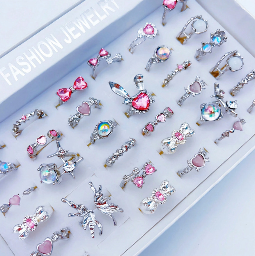 10 Pcs Wholesale Zircon Rhinestone Mixed Rings Bulk Finger Jewelry Gift Lot USA