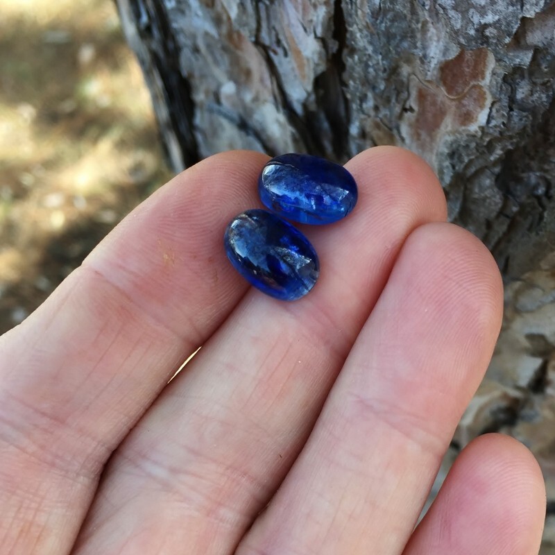 Sapphire Royal Blue! Natural Kyanite Pair India 15.81 carats GLI
