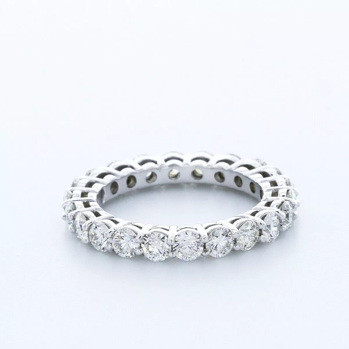 Eternity Wedding Ring Classic Solid 14K Gold 4.20 CT Round Natural Diamond H SI2