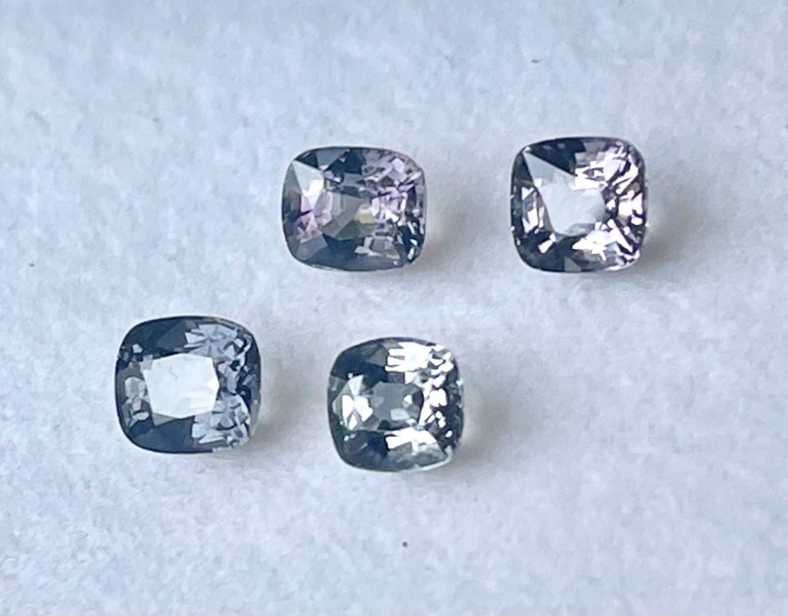 Natural 100% Clean 90% 4/Pc 4.61 ct Cushion Multi,color Spinel Mogok Gemstone