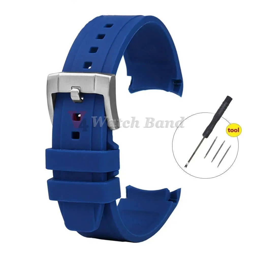 20 22mm Rubber Watch Band Premium Silicone Universal Curved Ends Rubber Strap