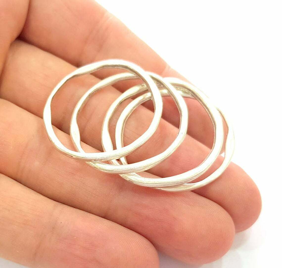 10 Circle findings Connector Antique Silver Plated jewelry Accessories G8157