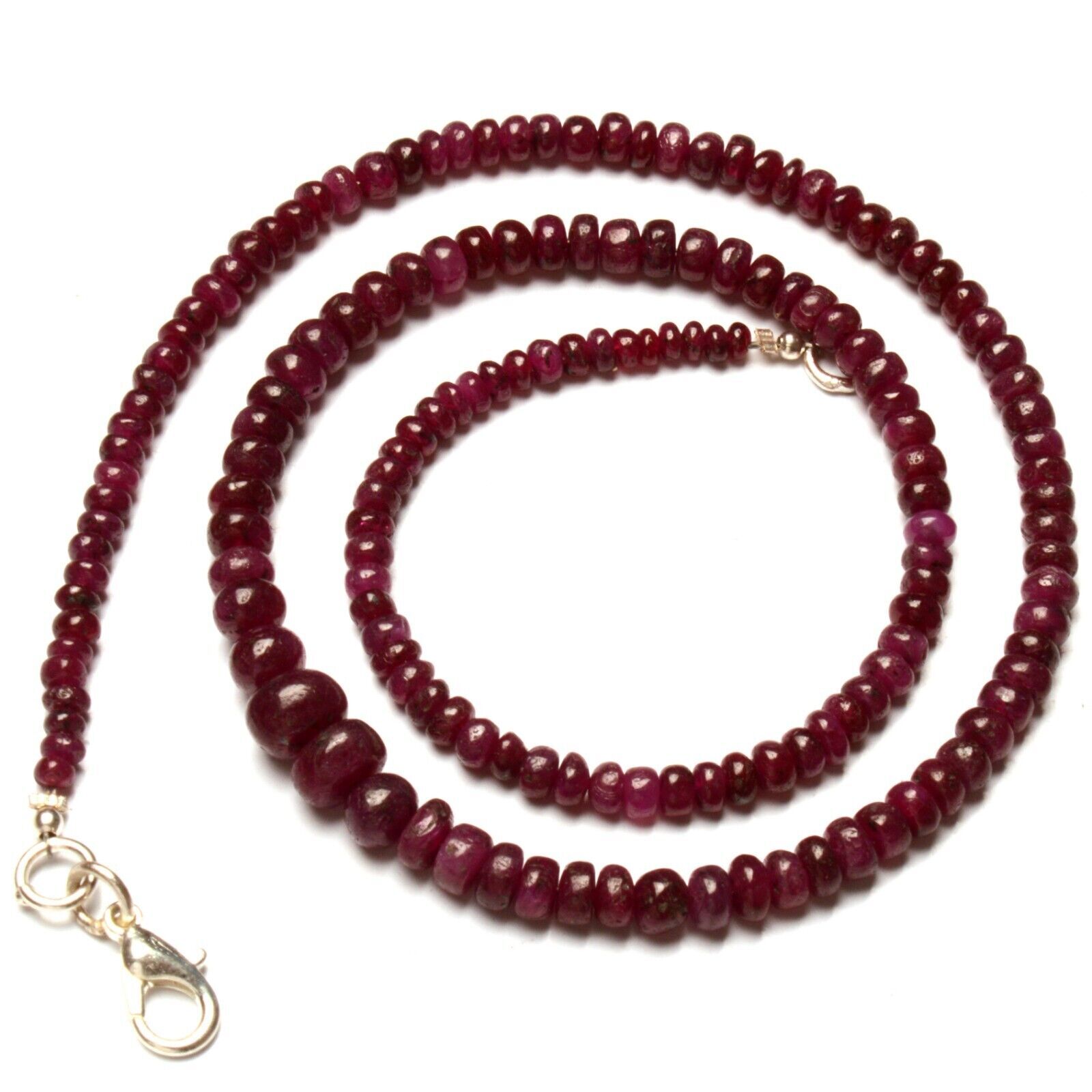 Natural Ruby Gemstone 3 to 6 mm Size Smooth Rondelle Shape Beads 16.5″ Necklace