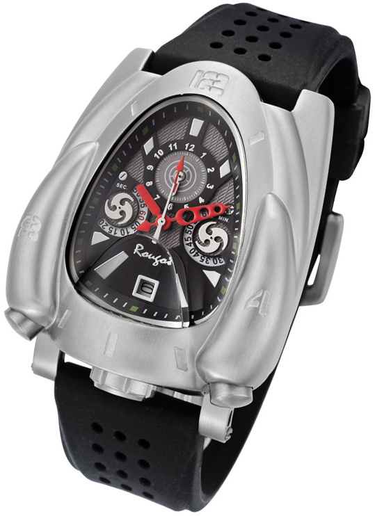 Rougois Silver Tone & Black Rocket Watch