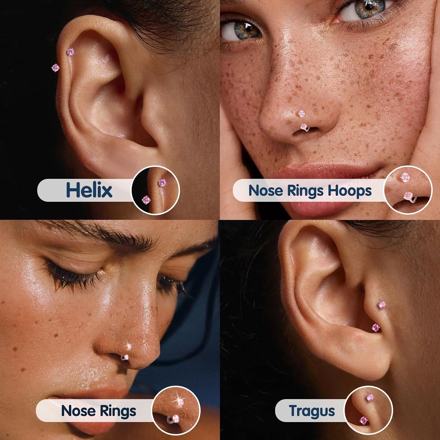 Stylish 20g 18g Gold and Silver Horseshoe Nose Rings – Perfect for All Piercings