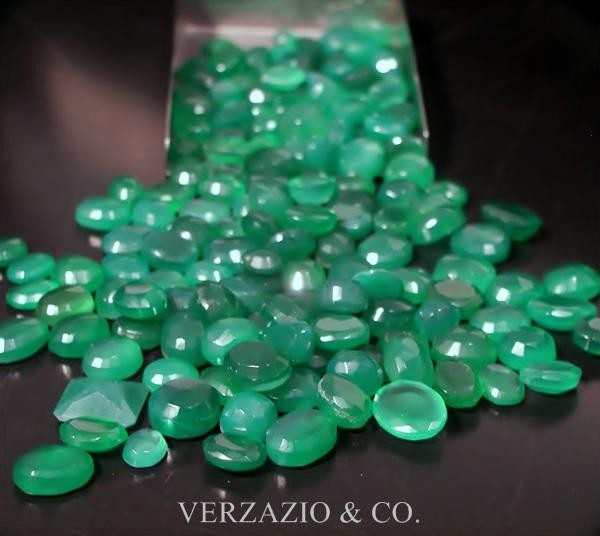 500 CARAT GREEN ONYX LOOSE GEMSTONE LOT INSTEAD PERFECT OVAL FACETS GEMS OVALISH