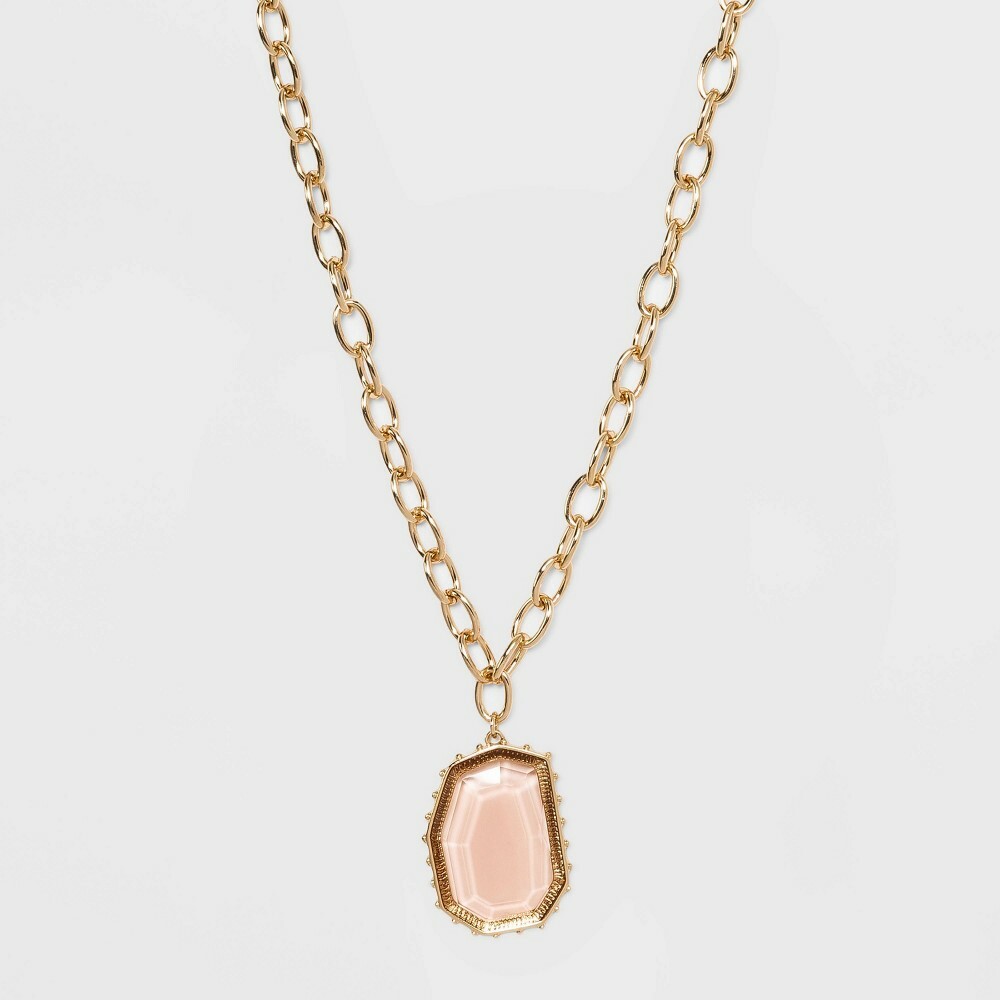 Peach Glass Beaded Long Pendant Necklace – A New Day Gold