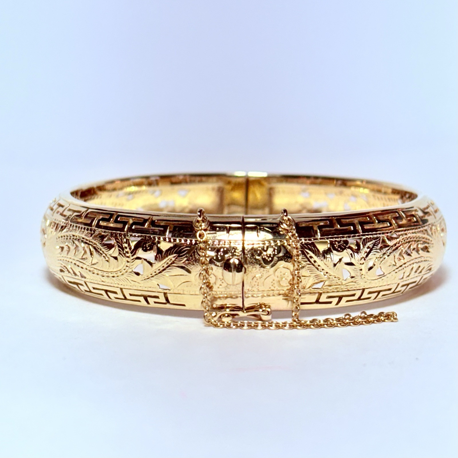 Ming’s Honolulu 14K Yellow Gold Double Phoenix 14mm 7″ Hinged Bracelet 25.0g