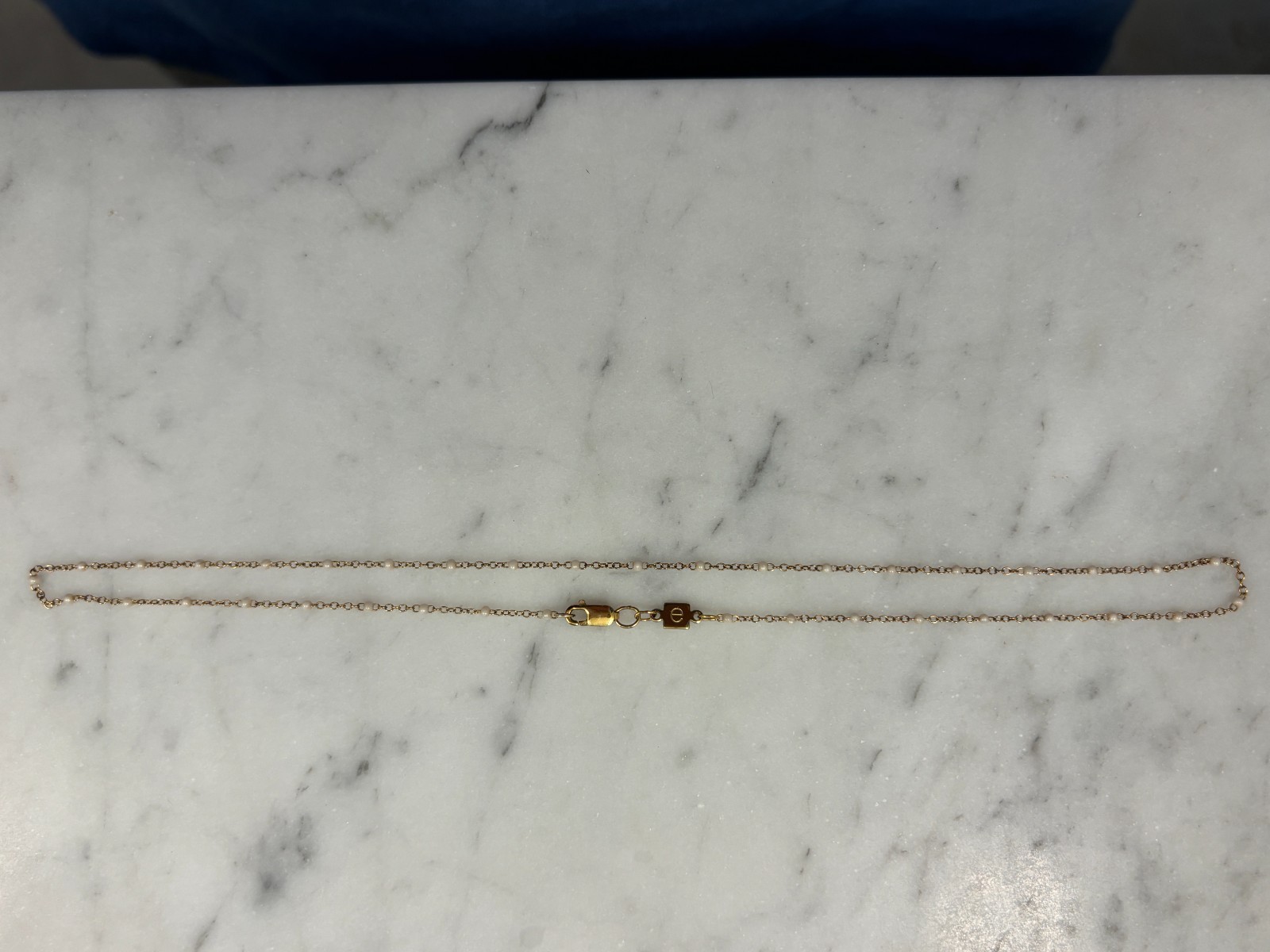 Enewton choker simplicity chain gold – pearl 2mm (15in length)