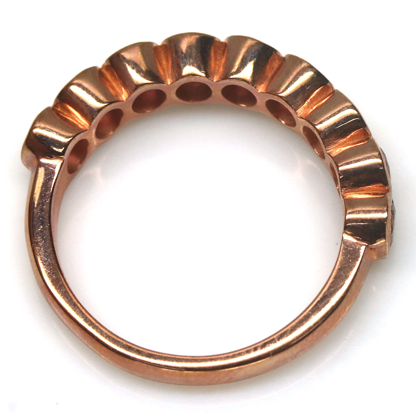925 Sterling Silver Pink Tourmaline Ring Rose Gold Plated Size 8.75
