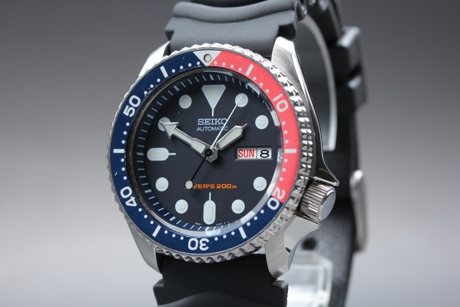 Seiko SKX009 7S26-0020 Navy Boy Pepsi Bezel 200mm Men’s Diver’s Watch From JAPAN
