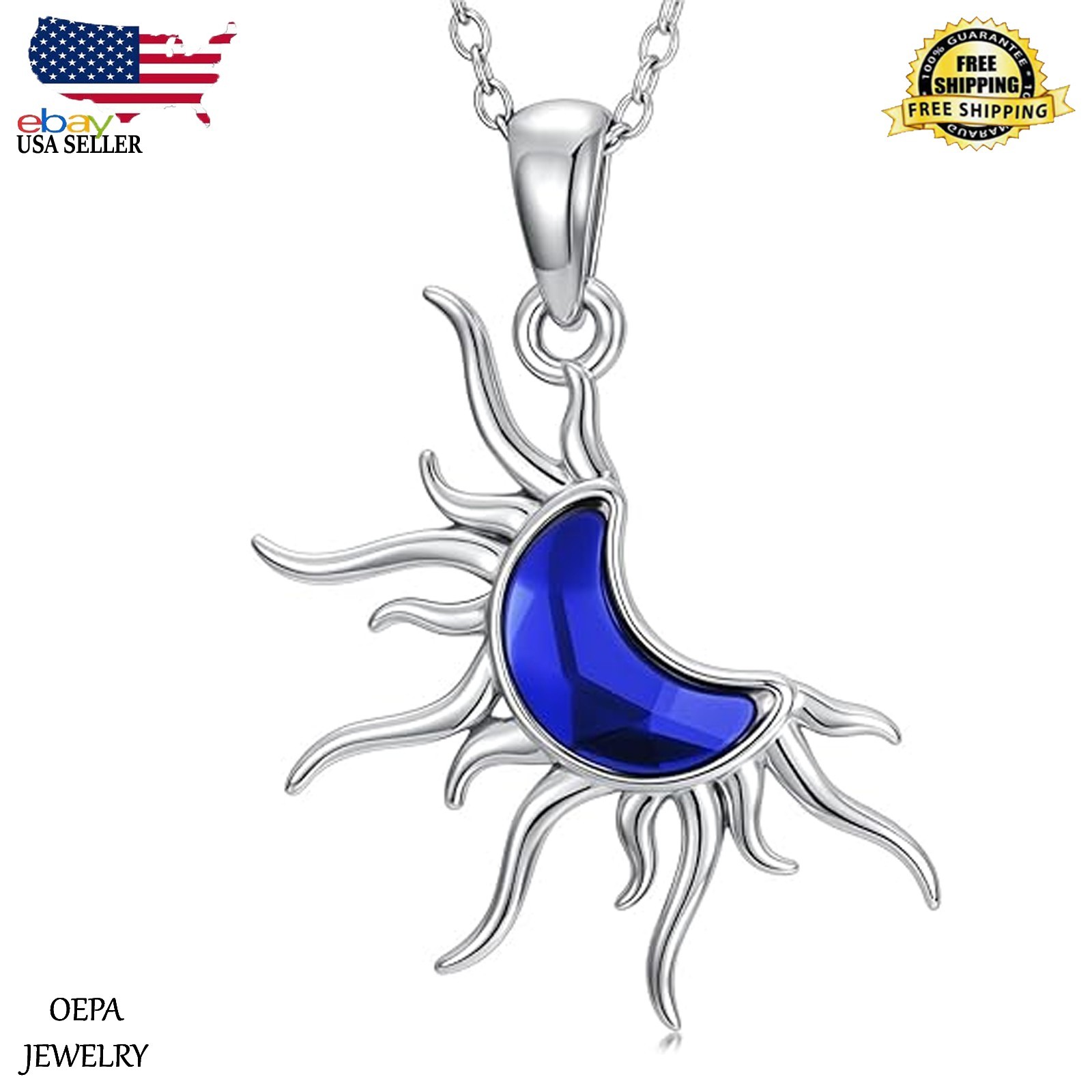 Celtic Sun and Moon Necklace 925 Sterling Silver Sun and Moon Necklace for Women