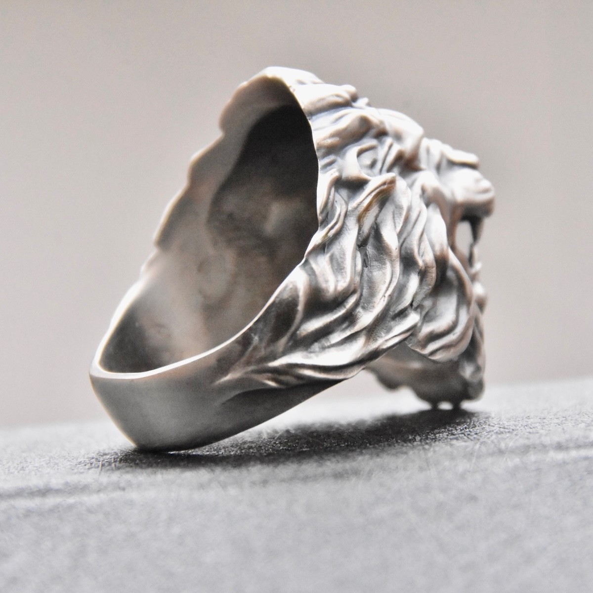 King of Lion Ring Sterling Silver 925 Roaring Head Biker Men Handmade Jewelry