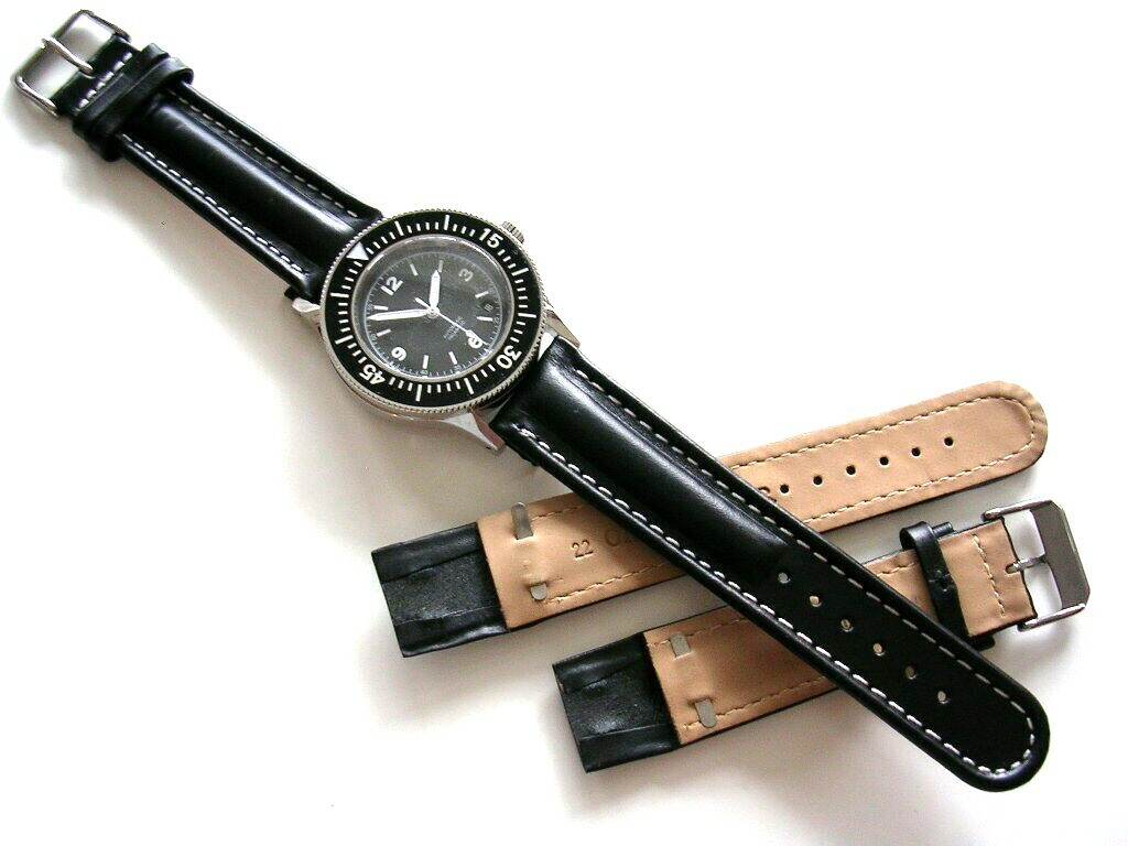 18mm Black Open End Aviator Pilot Military watch band strap IW SUISSE 19-20-22mm