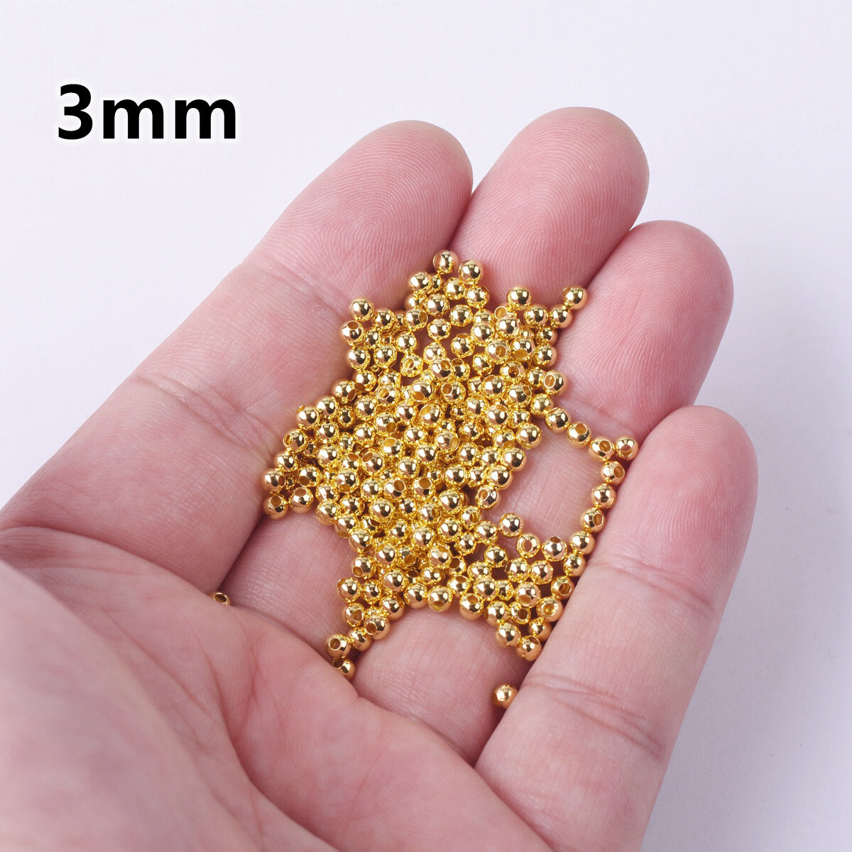 Round 3mm 4mm 6mm 8mm Plated Gold Silver Color Hollow Copper Metal Spacer Beads