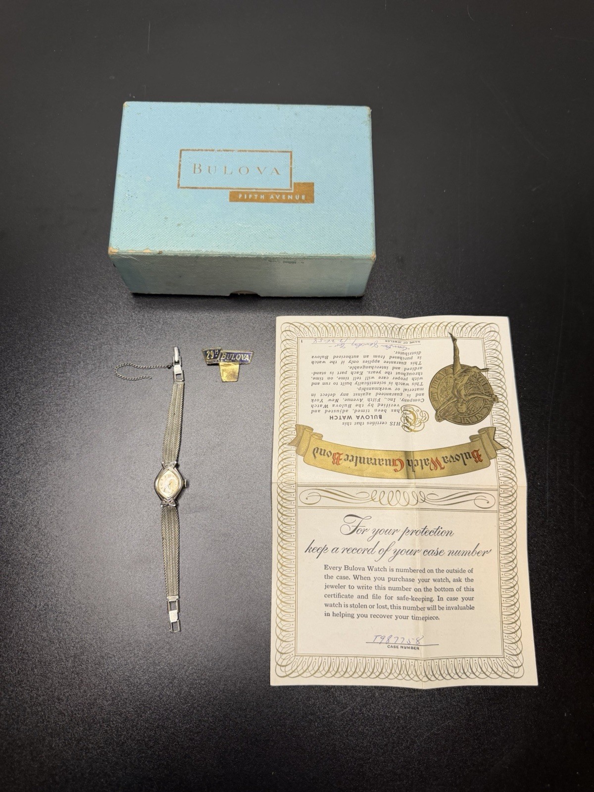 Vintage 1958 Bulova 10K Ladies Watch w/ Original Box & Papers – Running