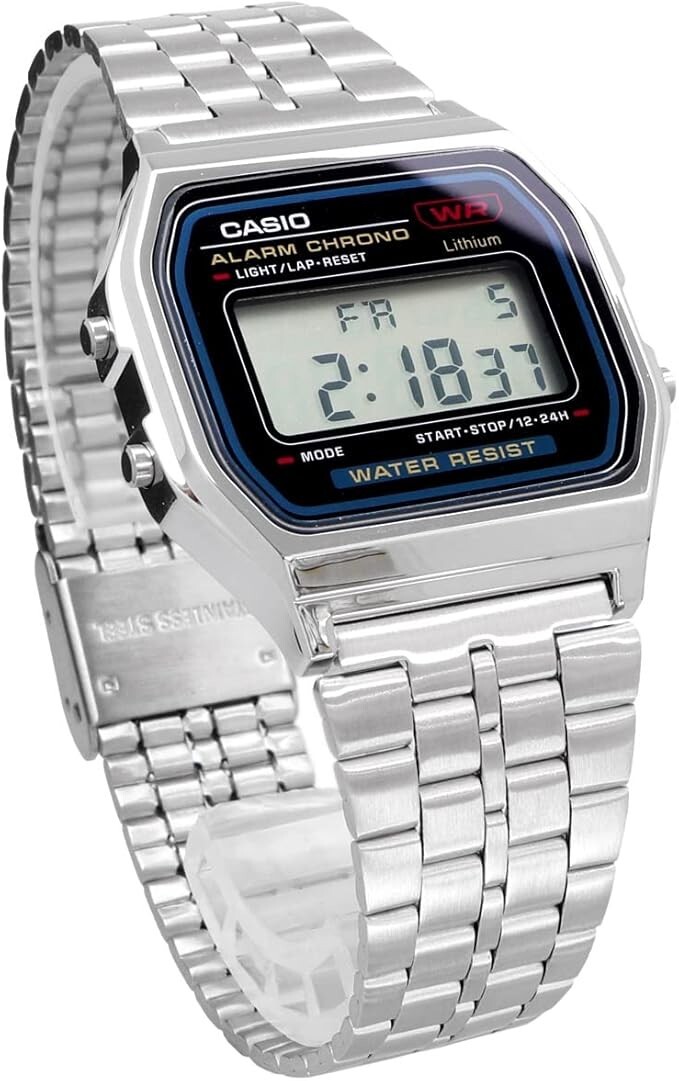 CASIO A159WA-N1 Classic Digital Watch Stainless Steel Band New Japan