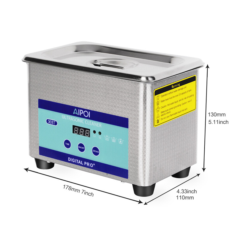 AIPOI 0.8L Ultrasonic Cleaner Digital Sonic Cleaning Equipment Stainless Steel