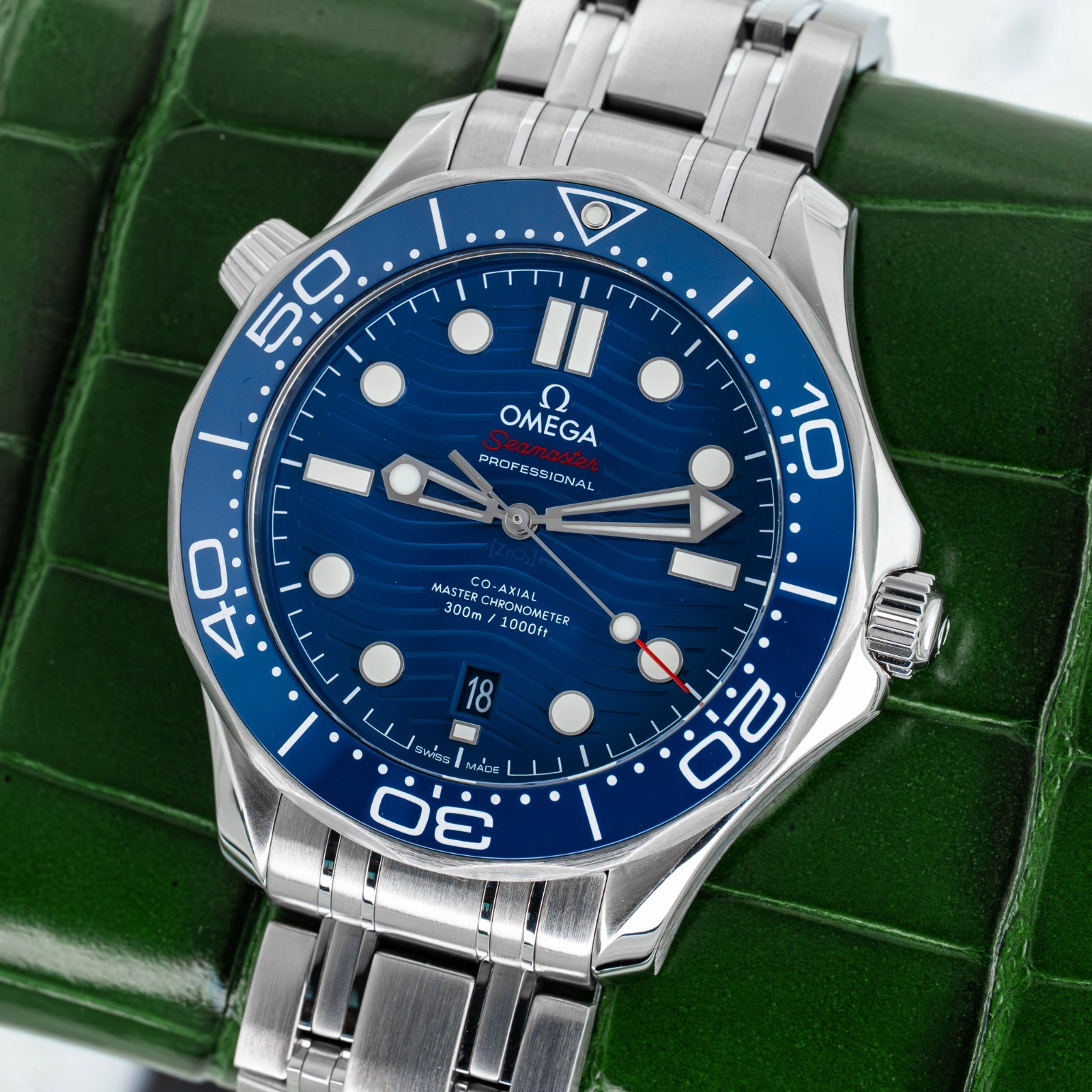 2023 Omega Seamaster Diver 300m Blue Dial on Bracelet 210.30.42.20.03.001 B+P