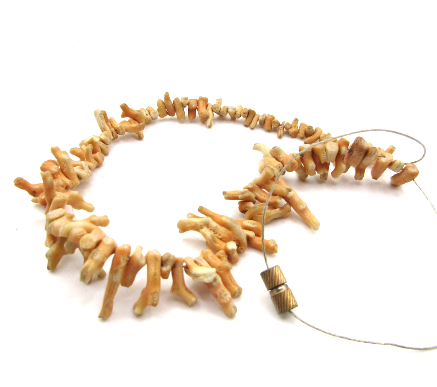 Vintage Unrefined Sea Coral Branch Necklace Strand 5 to 20mm 18 inch