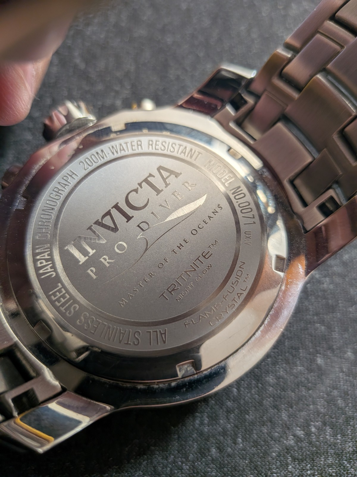Used Invicta Men’s ‘S Pro Diver Quartz Chronograph Silver Dial Watch Model 0071