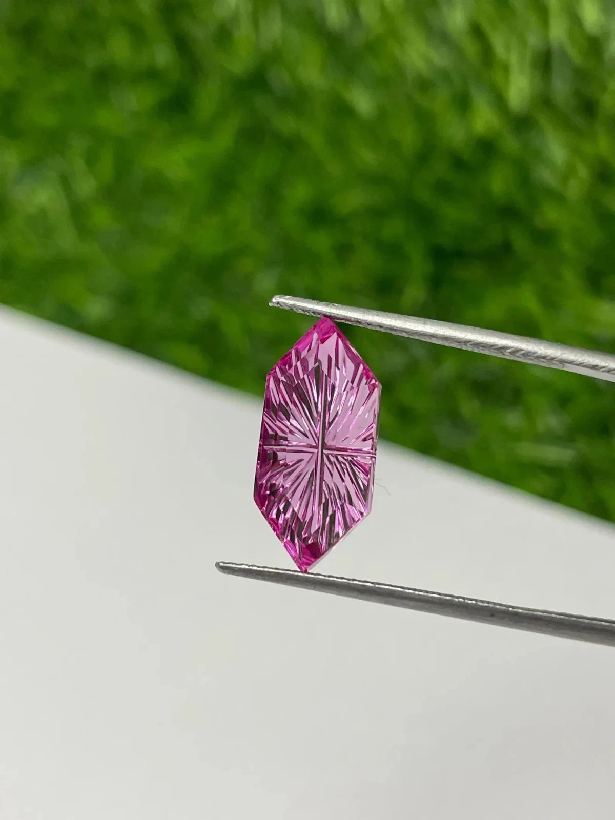 Natural Pink Fantasy Cut Gemstone – 16 Ct+ Precision Carved Designer Loose