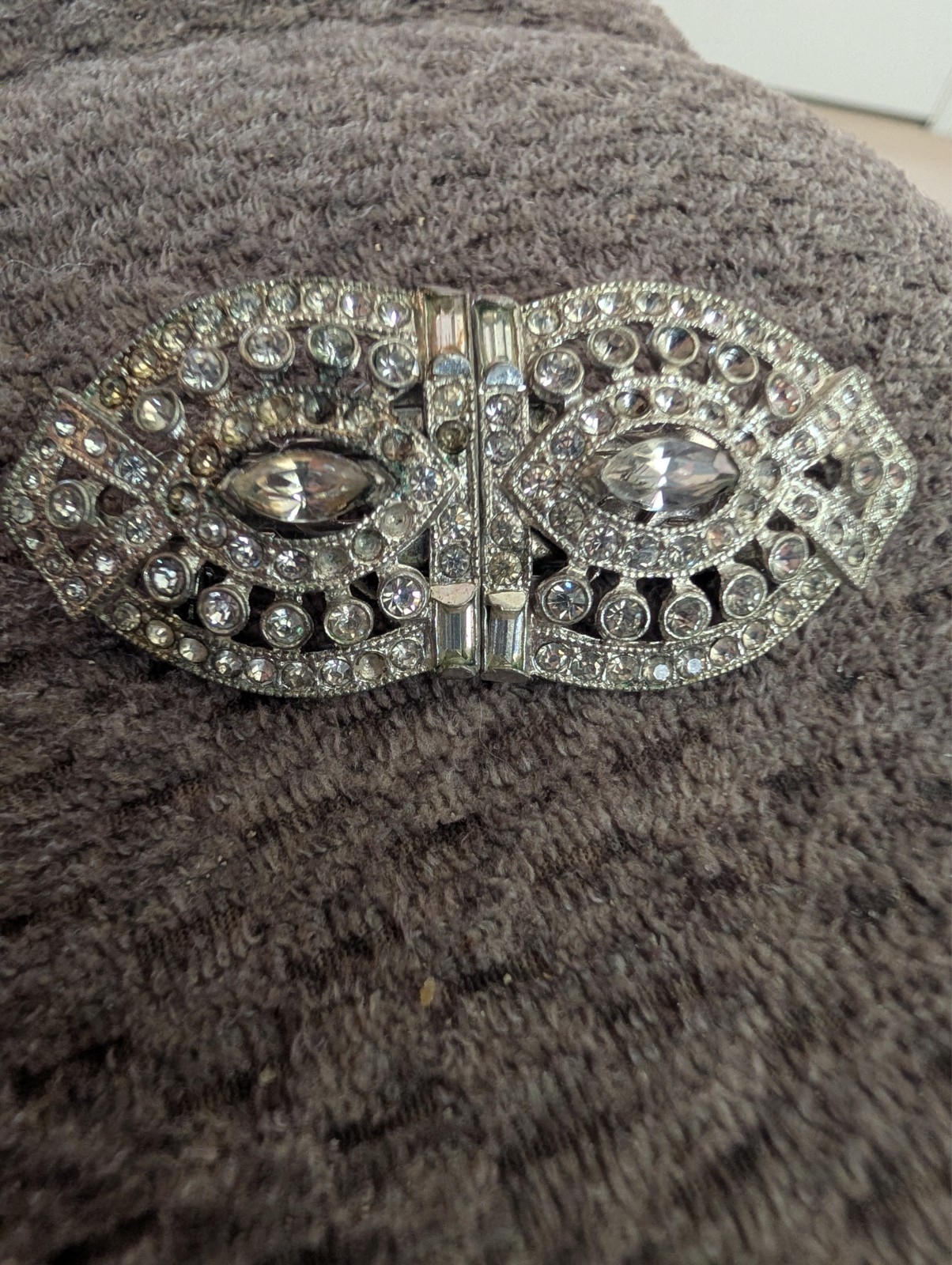 Coro Duette rhinestone brooch with a convertible design