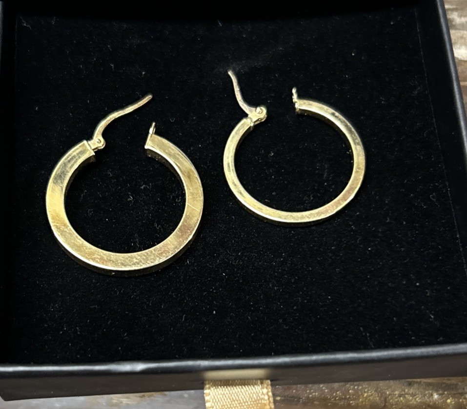 Authentic MILOR Italy 750 18K Gold Hoop Earrings Singles 2.39g Replacement