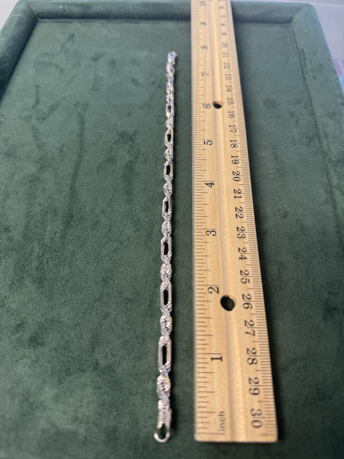 Sterling Silver Solid Figarope 6mm Link Bracelet 8 Inches