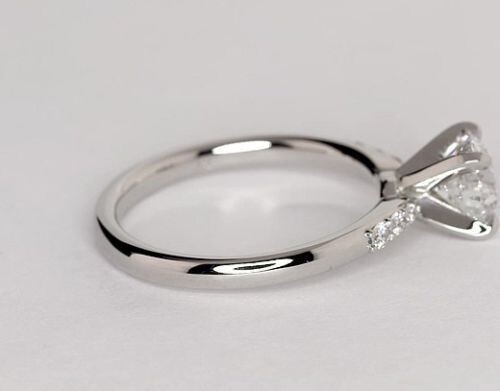 1.70 Ct Round Cut Real Moissanite Engagement Wedding Ring 925 Sterling Silver