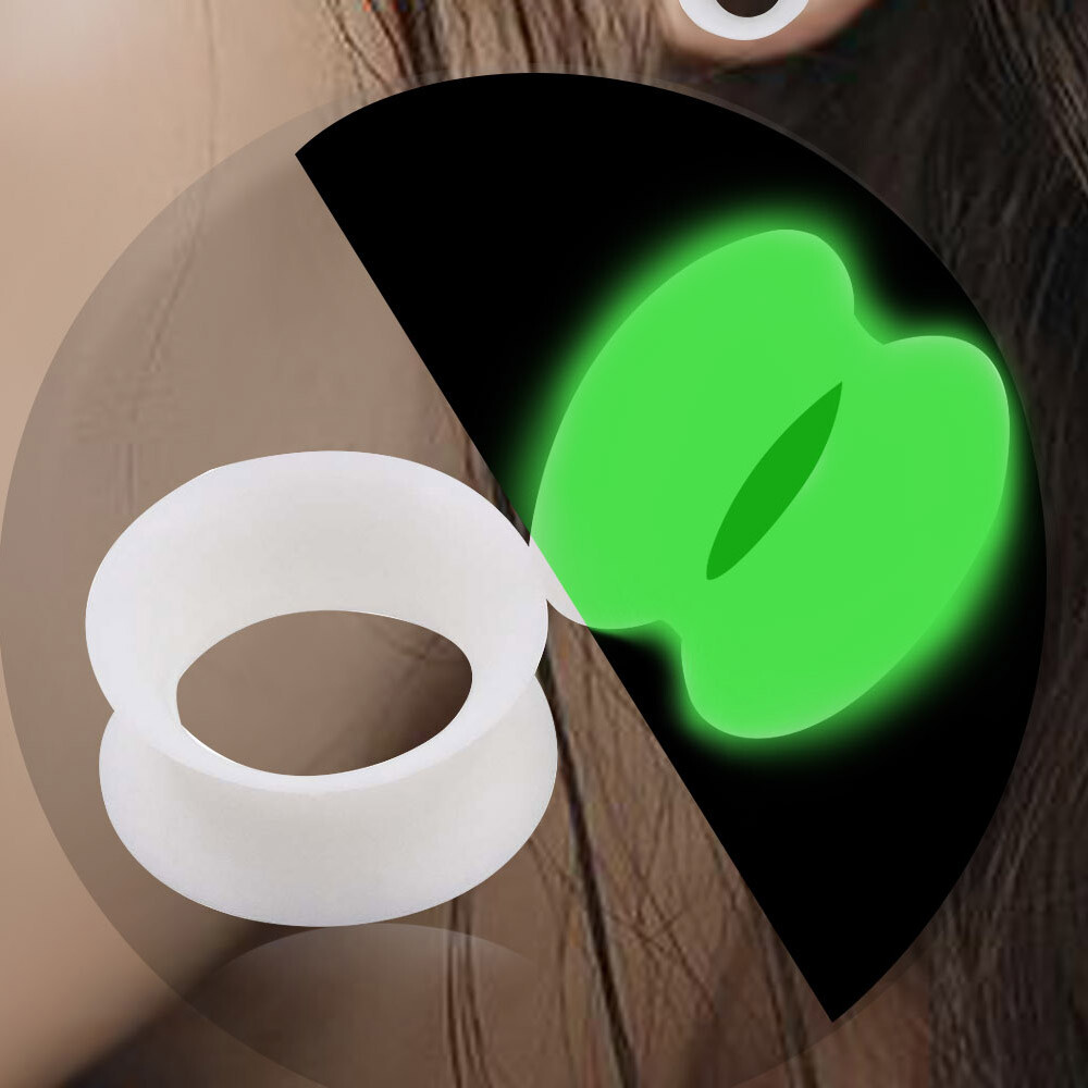 2PCS Ultra Thin Earskin Tunnel Silicone Ear Gauge Hollow Ear Plugs Body Piercing