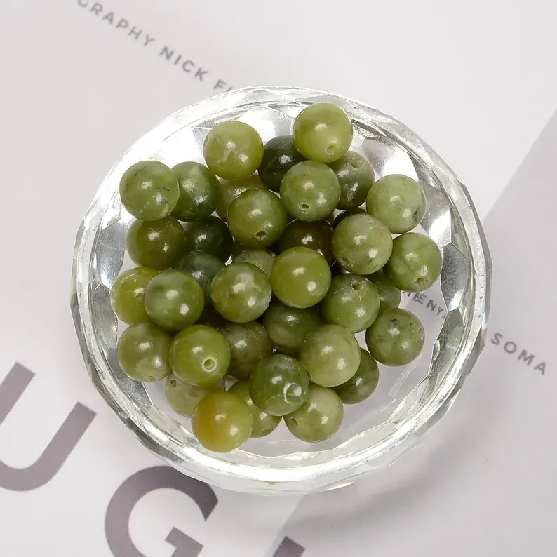 Green Jade Smooth Roundelle Beads 4mm 6mm 8mm 10mm 12mm Jade Chakra Beads