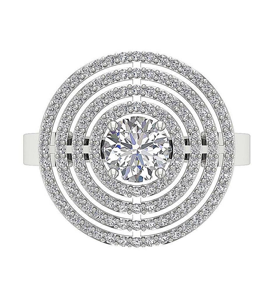 2.00 Ct Right Hand Anniversary Ring Round Cut Diamond 14K Yellow Gold Prong Set