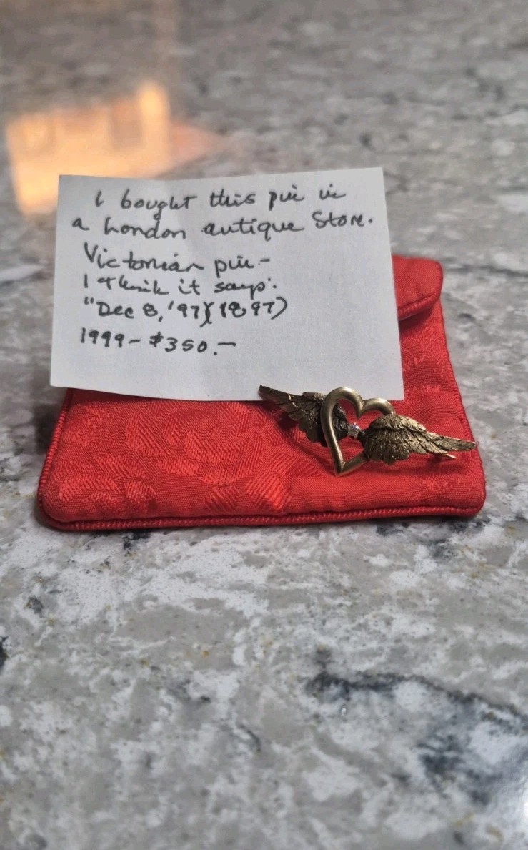 5.7g Antique 1897 Victorian 15ct 15k Solid Gold Brooch Diamond Not Scrap Gold
