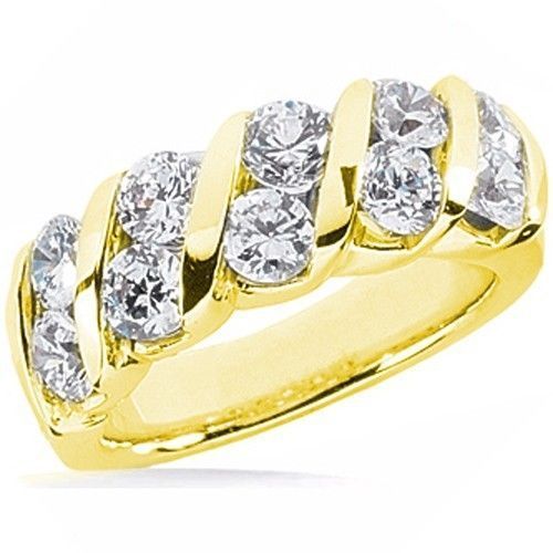2.55 ct Round Diamond Wedding 14k Yellow Gold Ring Anniversary Band 10x 0.25 ct