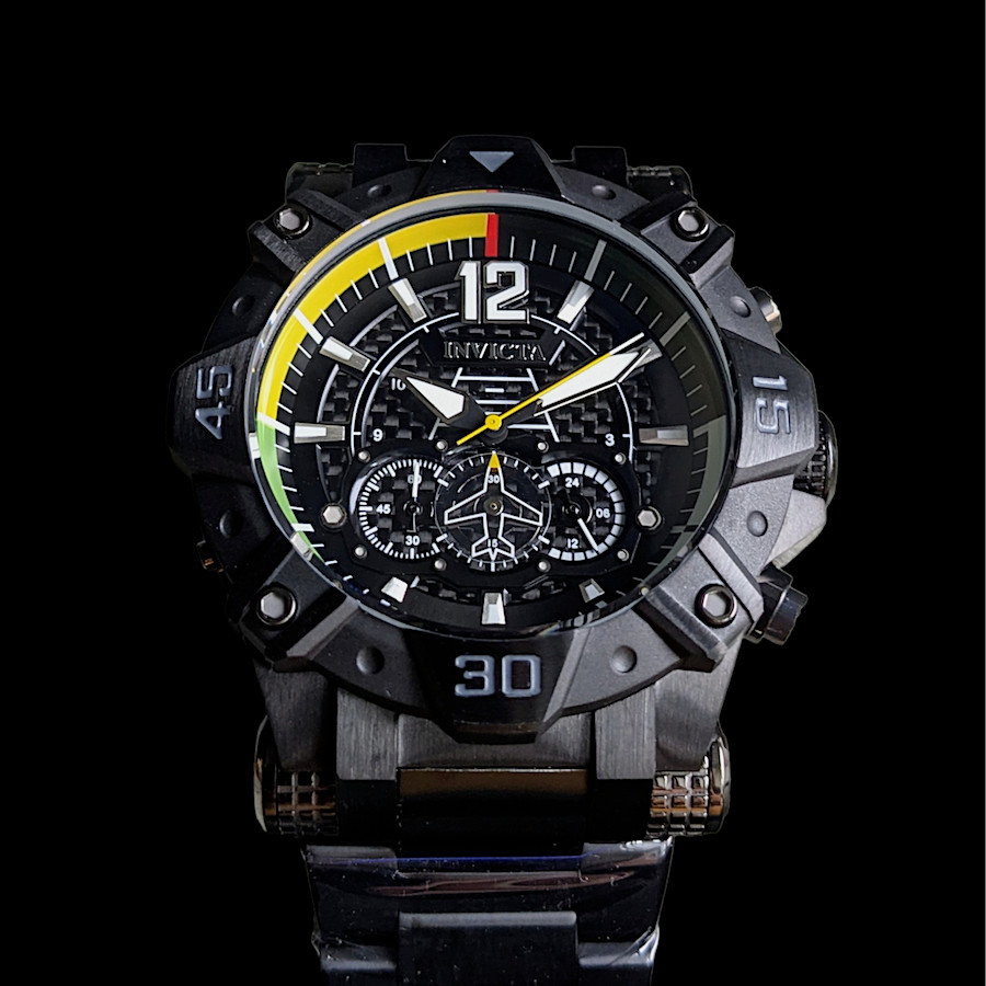 NEW INVICTA 40170 AVIATOR CHRONOGRAPH BLACK CARBON FIBER DIAL STEEL 52MM