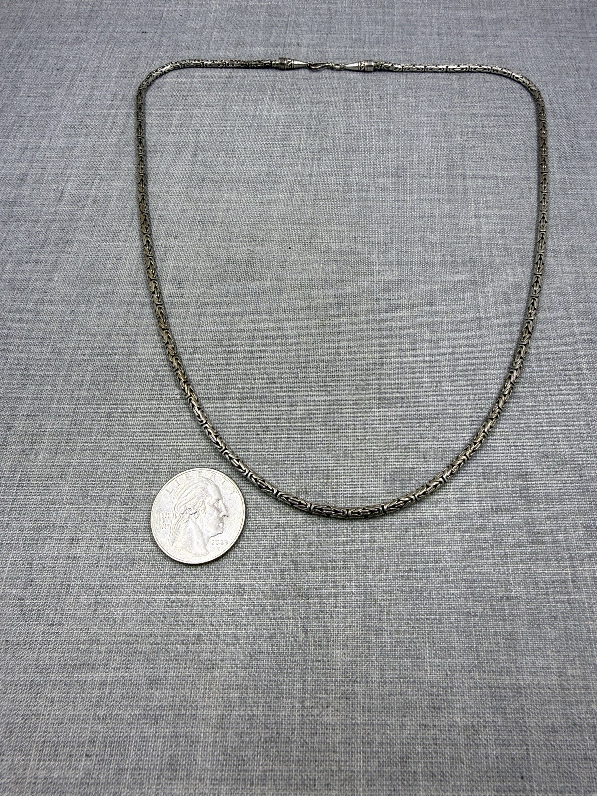 Byzantine Link 2.7mm Chain Sterling Silver .925 Necklace 22″ (24 Grams)
