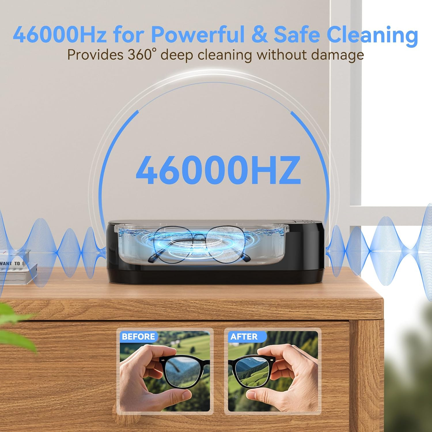 Ultrasonic Jewelry Cleaner, Jewelry Cleaner Machine 12Oz 46Khz, Professional Son