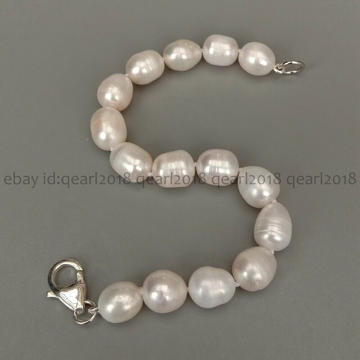 Natural White Black Gray Pink Purple Rice Cultured Pearl Beads Bracelet 7-8.5”
