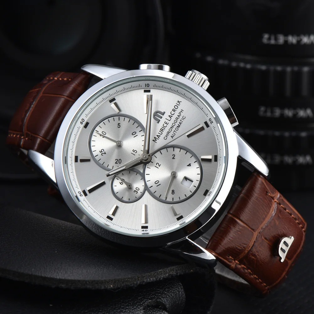 Maurice Lacroix Brand Watches for Mens Multifunction Chronograph WristWatch Gift