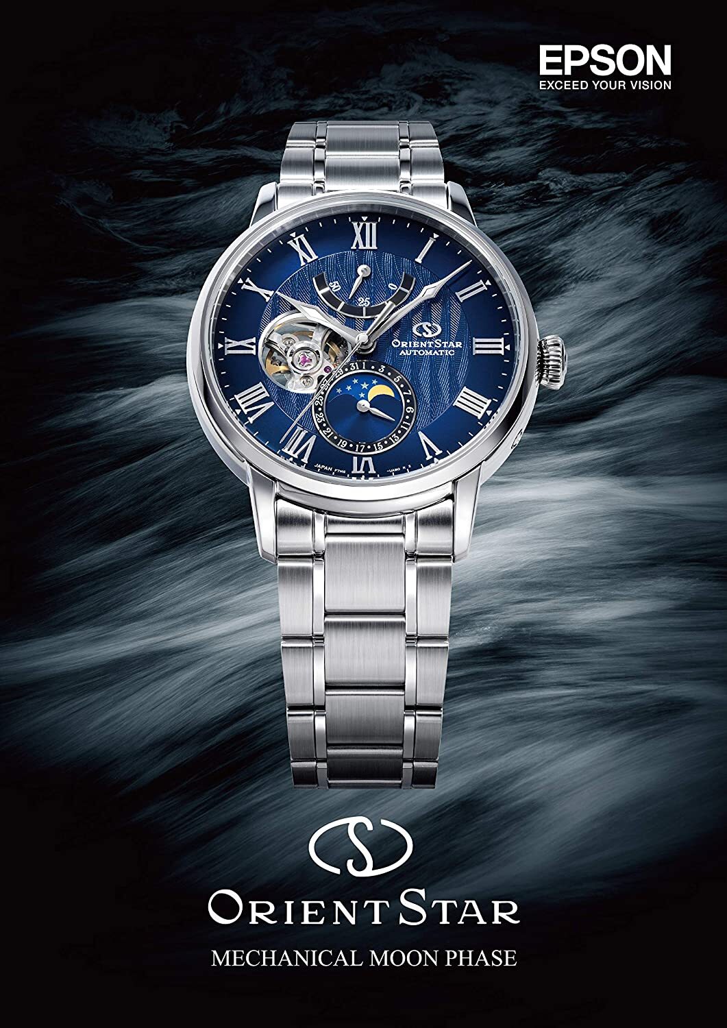 Orient Star RK-AY0103L Automatic Mechanical 22 Jewels Moon Phase Men`s Watch