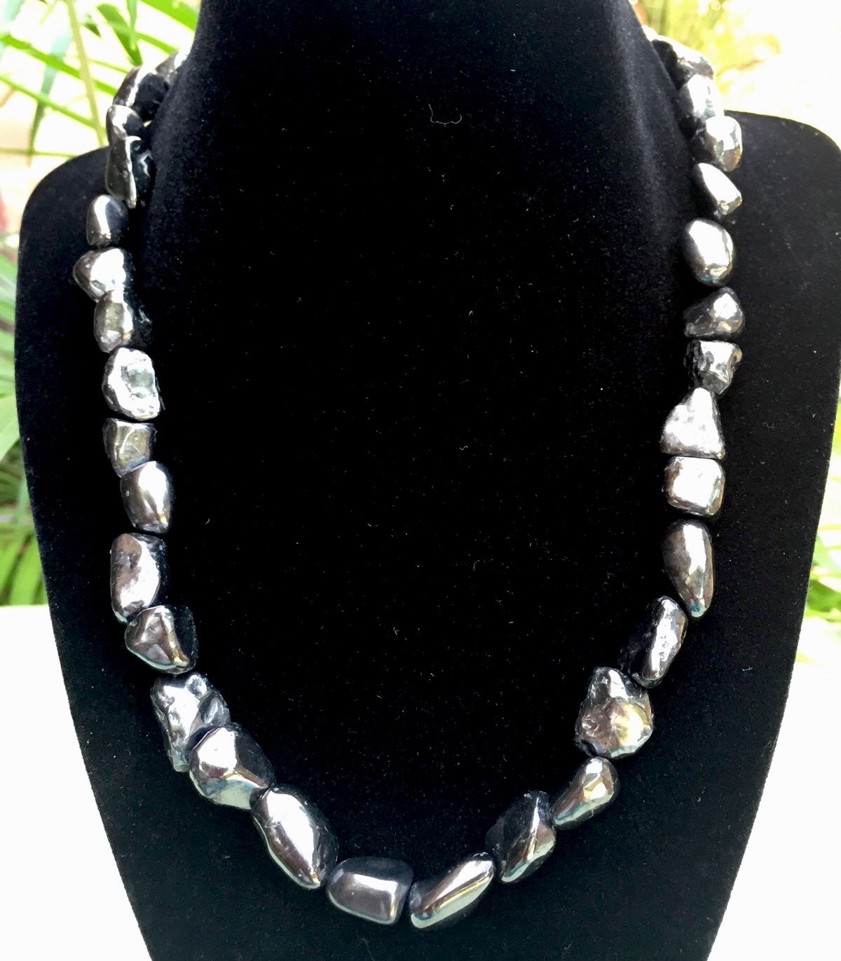 Elite Shungite Necklace Noble Tumbled Shungite Nugget Necklace Chain Karelia.