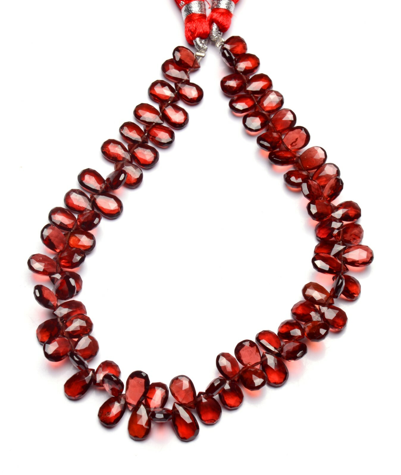 Natural Gem Rhodolite Garnet 8x5mm Approx. Size Faceted Pear Shape Briolettes 9″