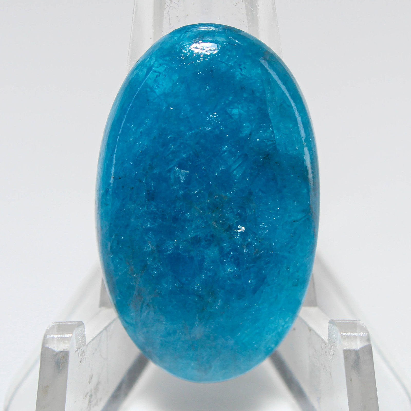 23.10 Ct. AA Blue Apatite Oval Cabochon Loose Gemstone 27x16x4 mm